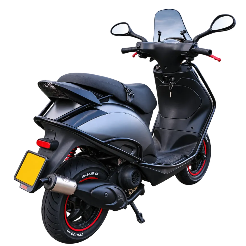 Vrijstaand beeld van de Barizzo Piaggio Zip SP, bewerkt op basis van de aangeleverde foto
